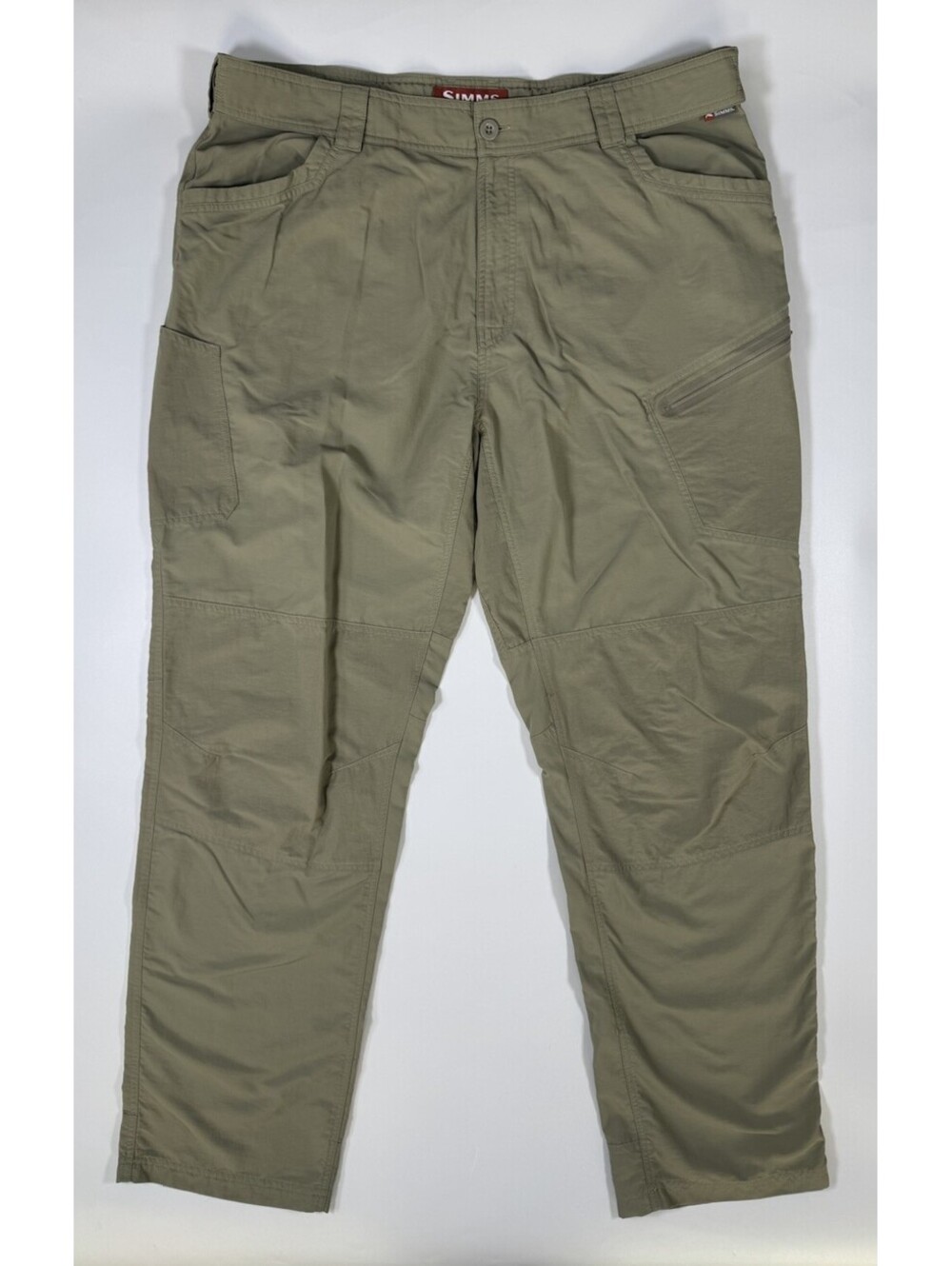 Simms Fishing Technical Pants Mens XXL Khaki Nylon Stretch Cargo Hiking Outdoor